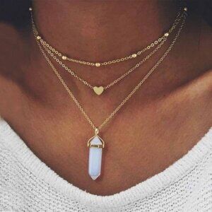 STELLA Opal Necklace - gold tone